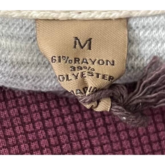 TASSO ELBA ISLAND LONG SLEEVE PULL-OVER TOP/T-SHIRT, WOMENS, M, PLUM, ROUND NECK - Picture 9 of 10